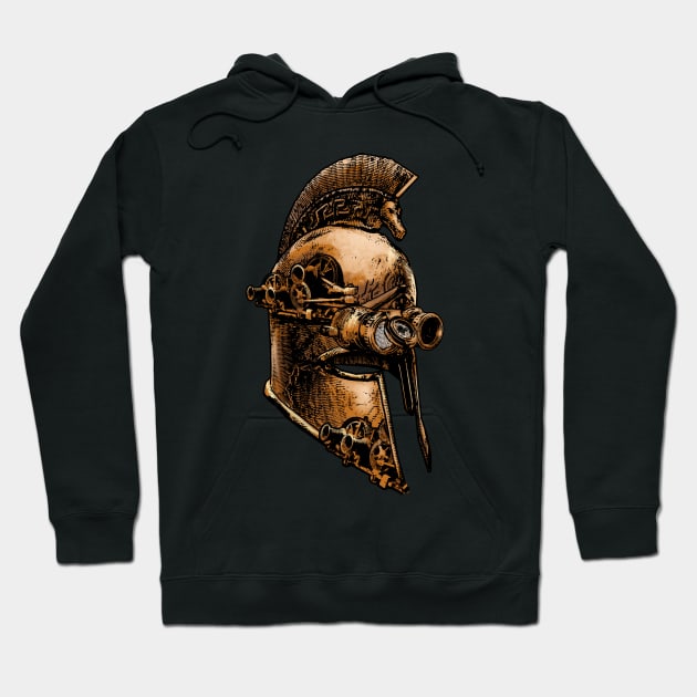 Steampunk Ancient Greek Spartan Warrior Helmet Hoodie by Styr Designs